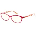 Sophronios - Oval Red-Floral Reading Glasses for Women
